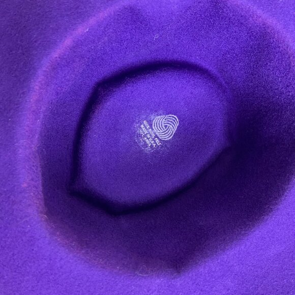Vintage Purple 100 % Wool Hat Decorated Evening Party main image 4